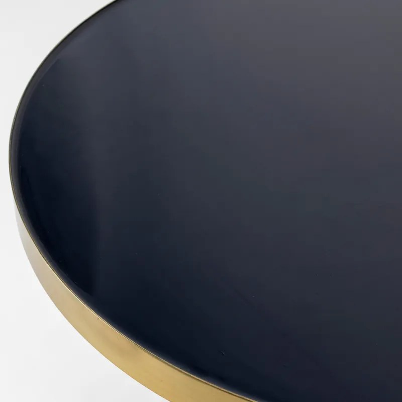 Zuiver Glam Emaille Salontafel Blauw Met Goud - 60 X 60cm.