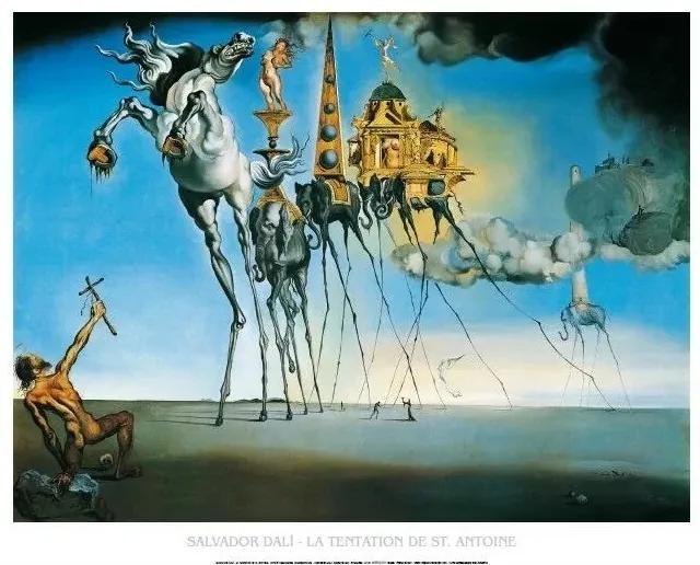 La Tentation De St.Antoine Kunstdruk, Salvador Dalí, (80 x 60 cm)