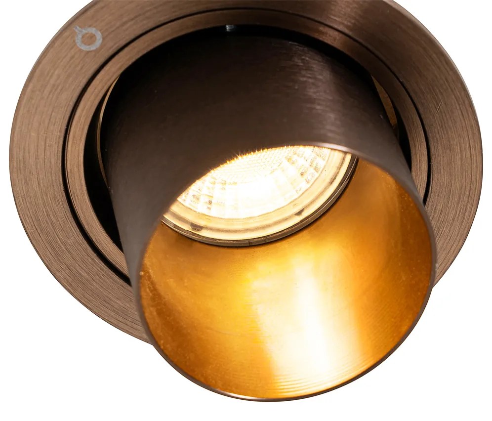 Set van 6 Moderne inbouwspot donkerbrons rond kantelbaar - Installa GU10 Binnenverlichting Lamp