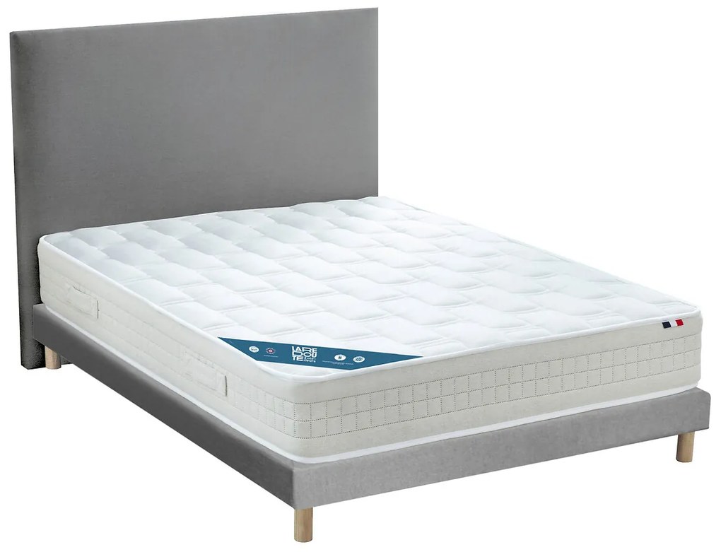 Pakket van matras met 616 veren, stevig ligcomfort, en lattenbodem, poten en hoofdbord