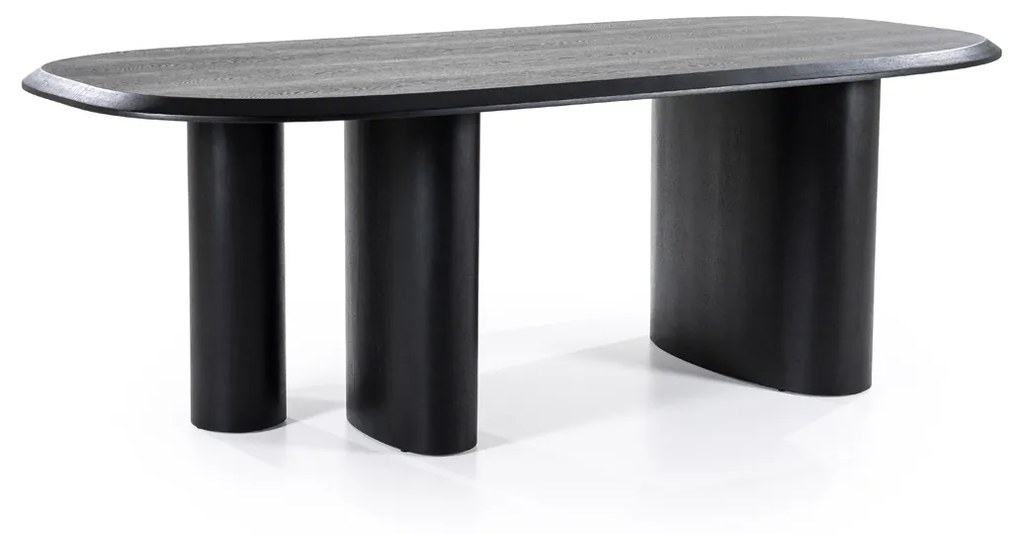 Eleonora Walter Eettafel Zwart Hout Organisch 220x100 Cm - 220 X 100cm.