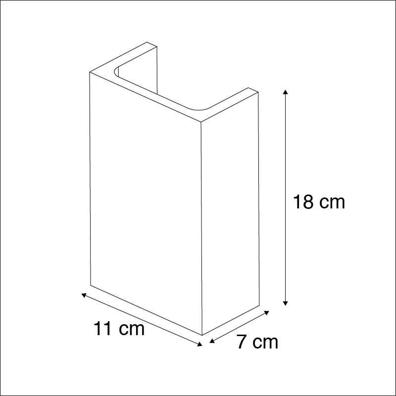 Smart wandlamp grijs beton rechthoek incl. Zigbee G9 - Meaux