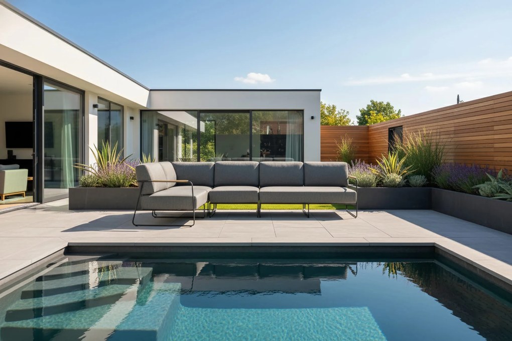 4 Seasons Outdoor Coast Loungeset XL met Axel tafel 80 x 80 cm SALE Loungeset houtkleur weerbestendig