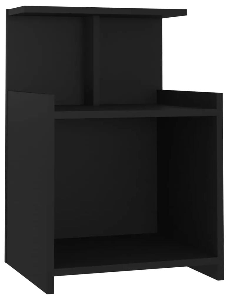 vidaXL Nachtkastje 40x35x60 cm spaanplaat zwart