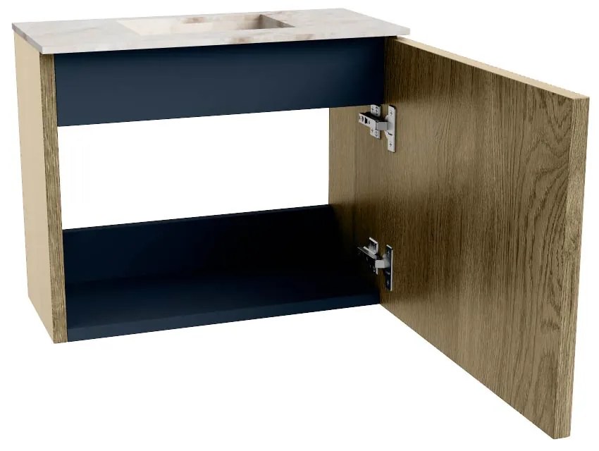 Mondiaz Joya DLux 50cm toiletmeubel dusk met wastafel faye midden zonder kraangat frappe