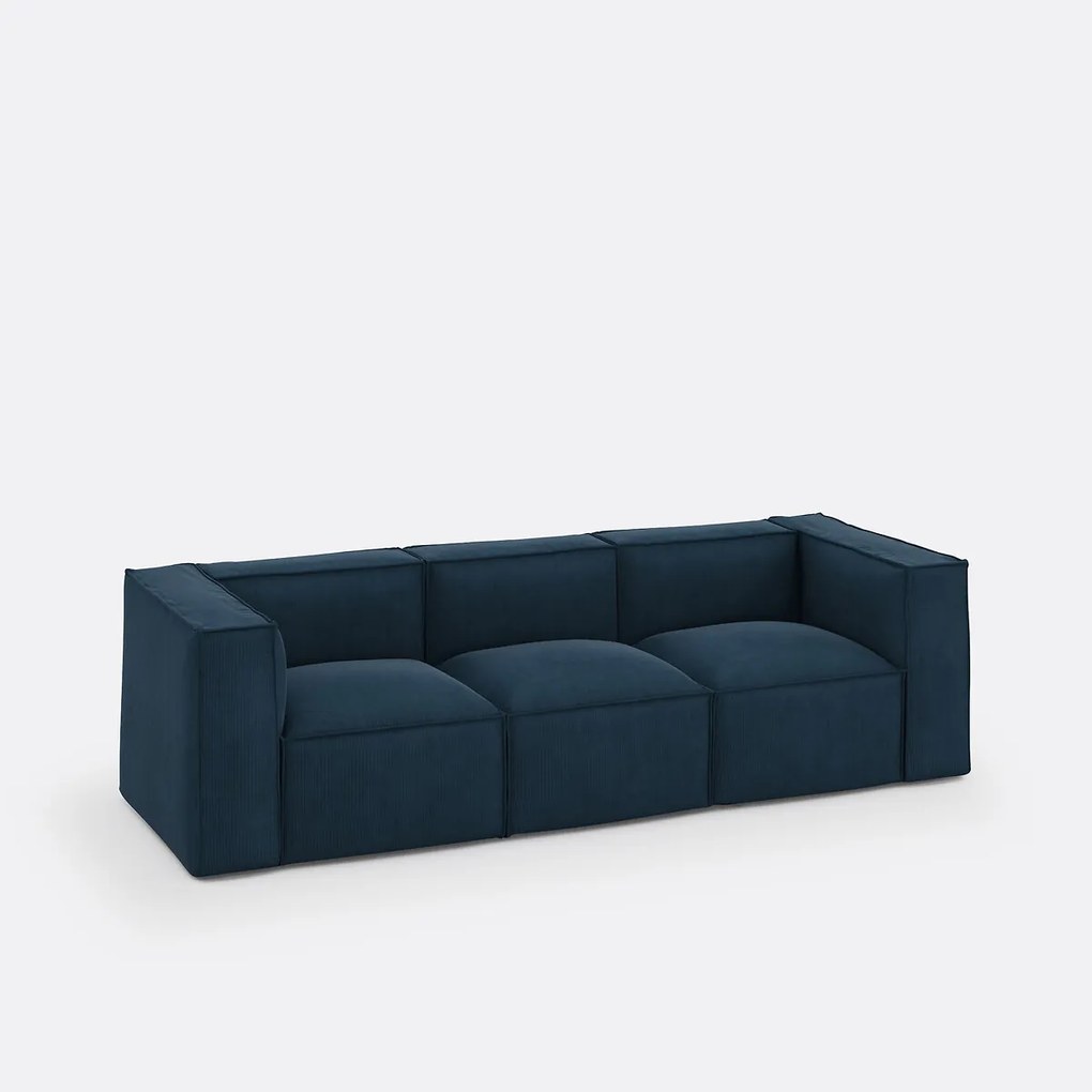 Modulaire bank, 3-zit, ribfluweel, Seven