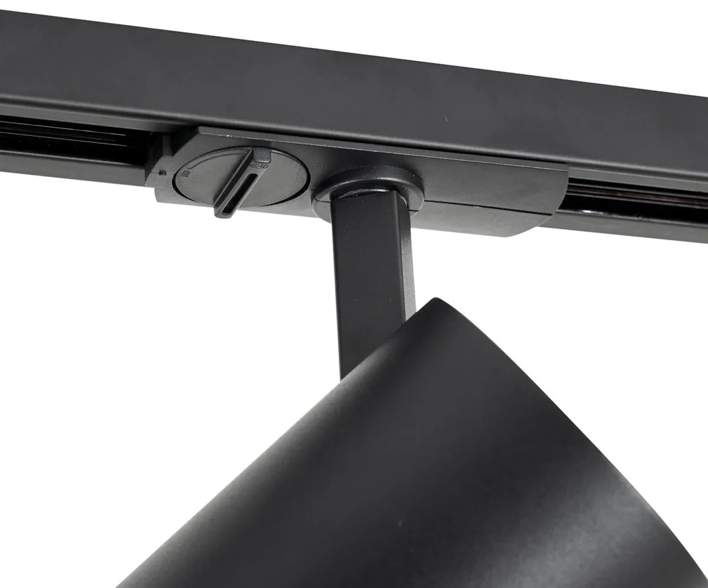 LED Moderne Spot / Opbouwspot / Plafondspot zwart voor railsysteem 1-fase - Iconic Mark Modern rond Binnenverlichting Lamp