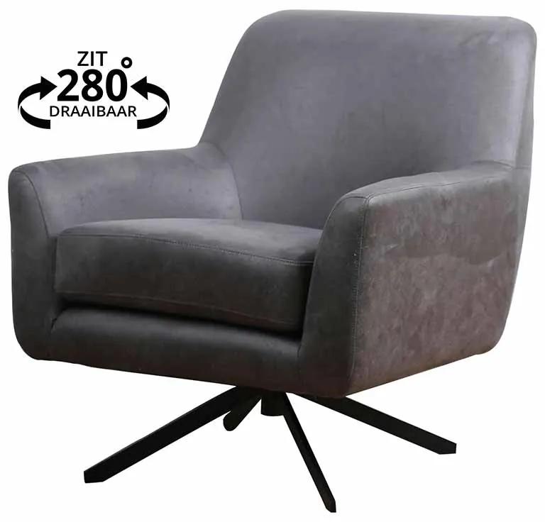 Fauteuil - Dion - stof Soft antraciet