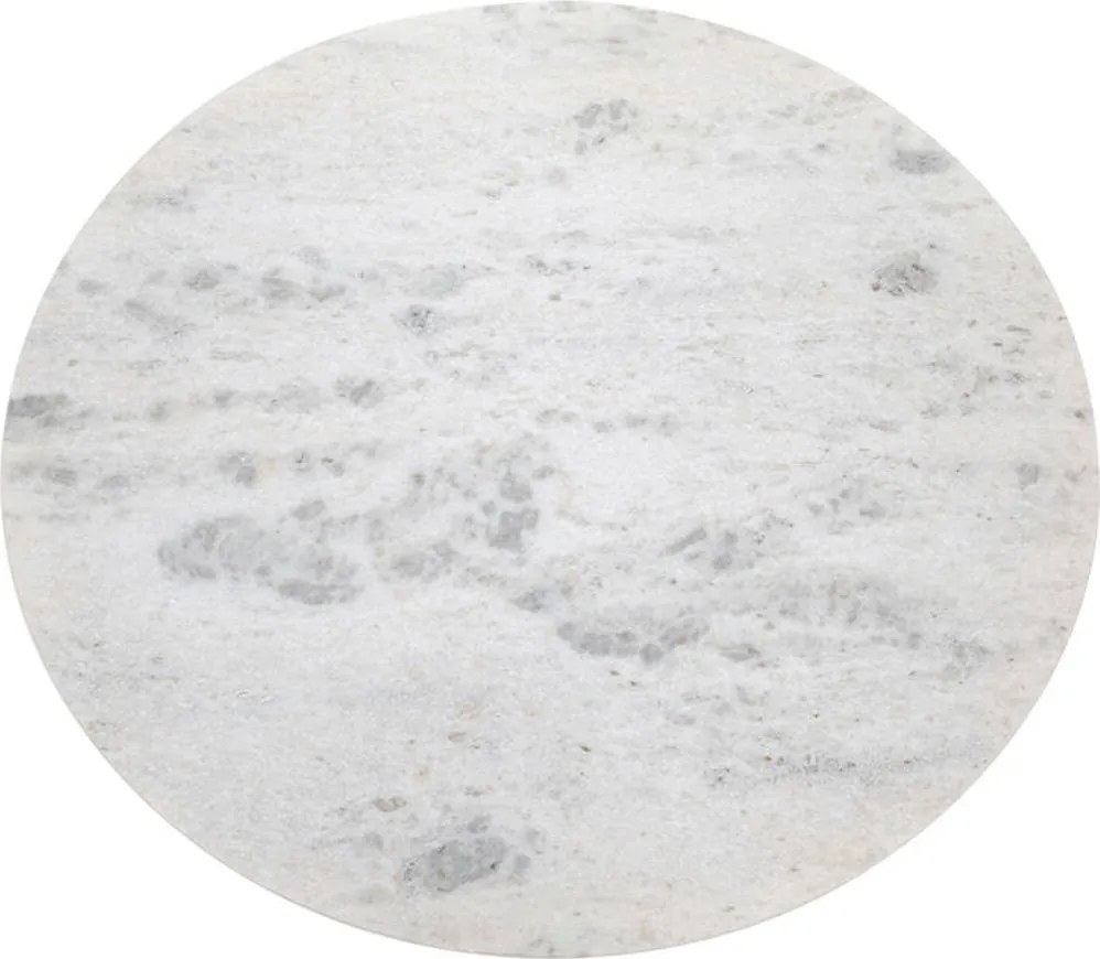 Ronde Eettafel Zwart Met Wit Marmer - 115 X 115cm.