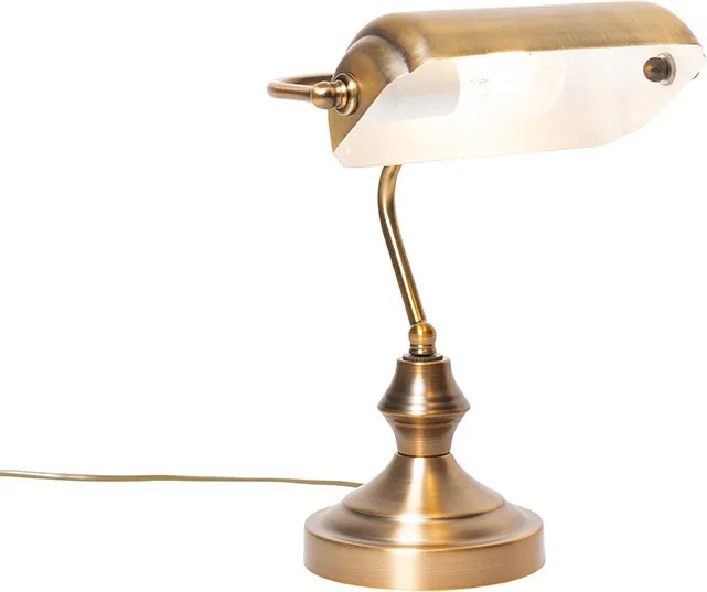 Klassieke tafellamp/notarislamp brons - Banker