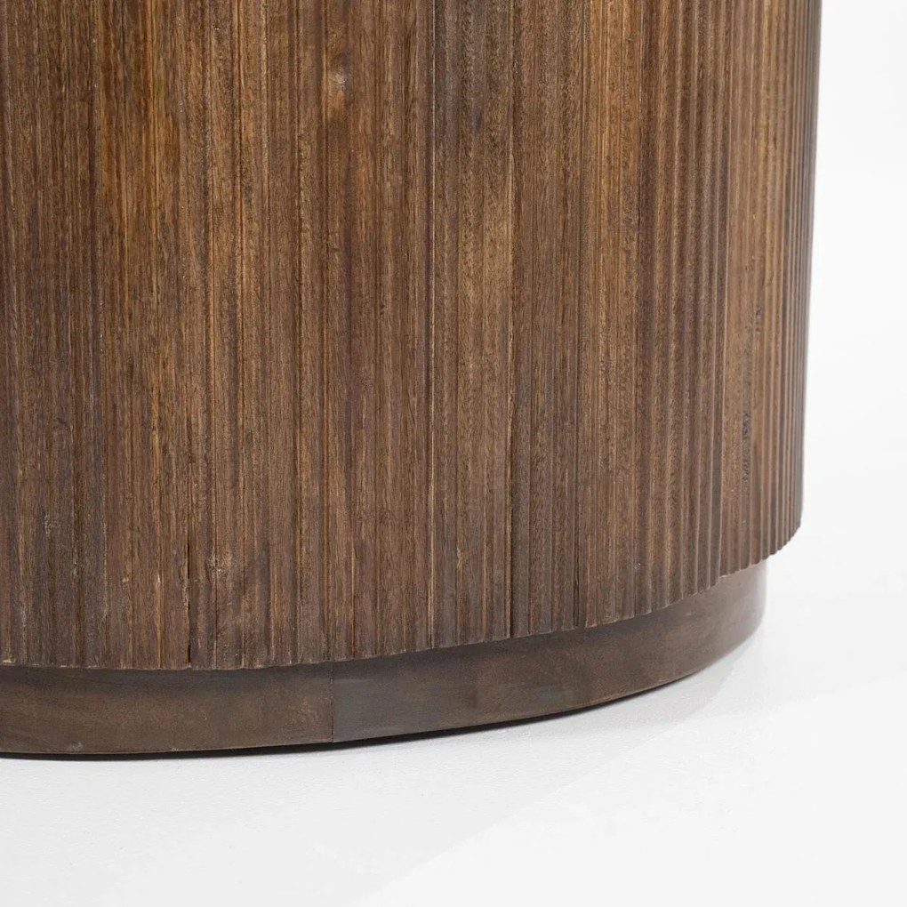 Eleonora Mari Travertin Bureau Met Ribbel Hout - 129 X 60cm.