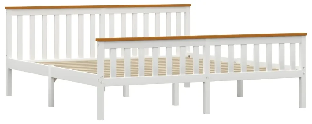 vidaXL Bedframe massief grenenhout wit 180x200 cm