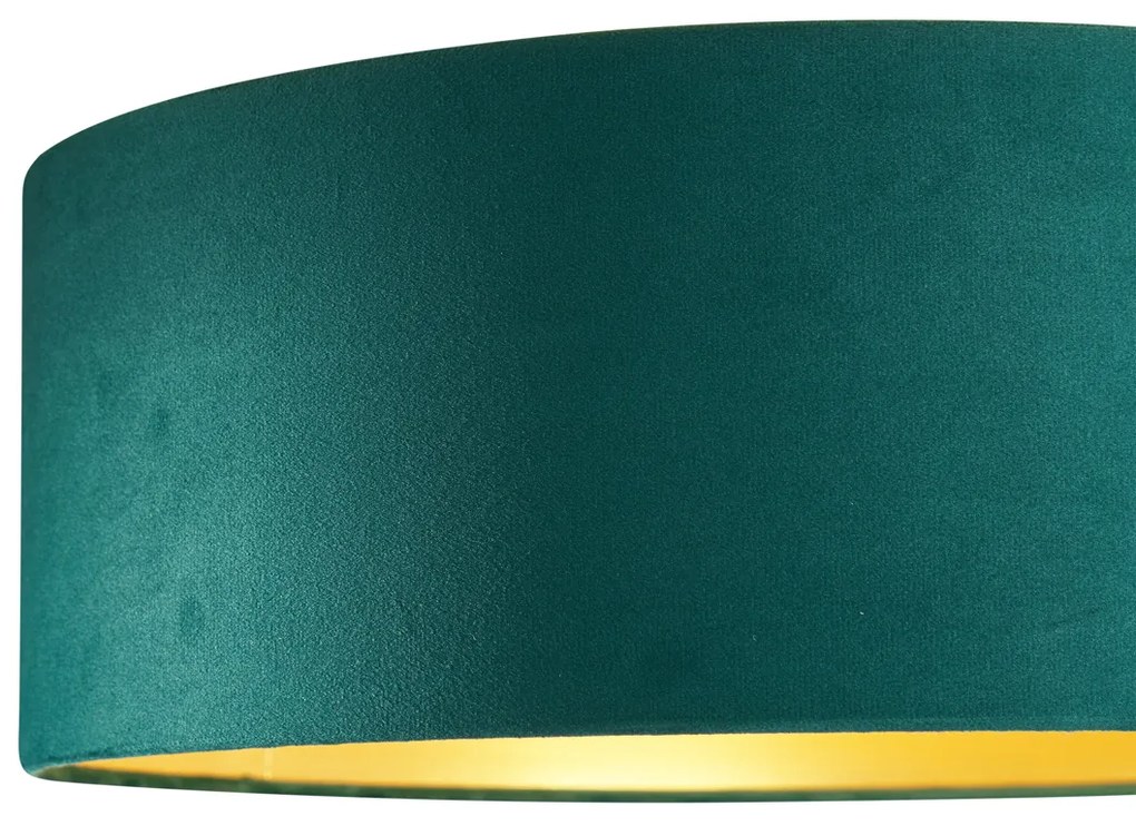 Moderne plafondlamp groen velours 40cm incl. LED 3-staps dimbaar - Sue Modern rond Binnenverlichting Lamp