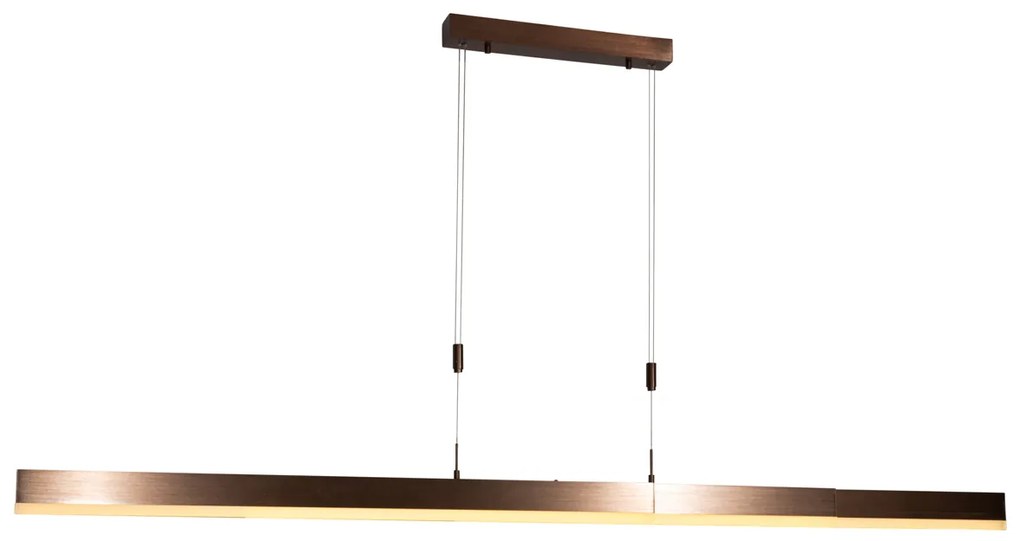 Eettafel / Eetkamer Verstelbare hanglamp donker brons incl. LED dimbaar - Lamba Modern Binnenverlichting Lamp