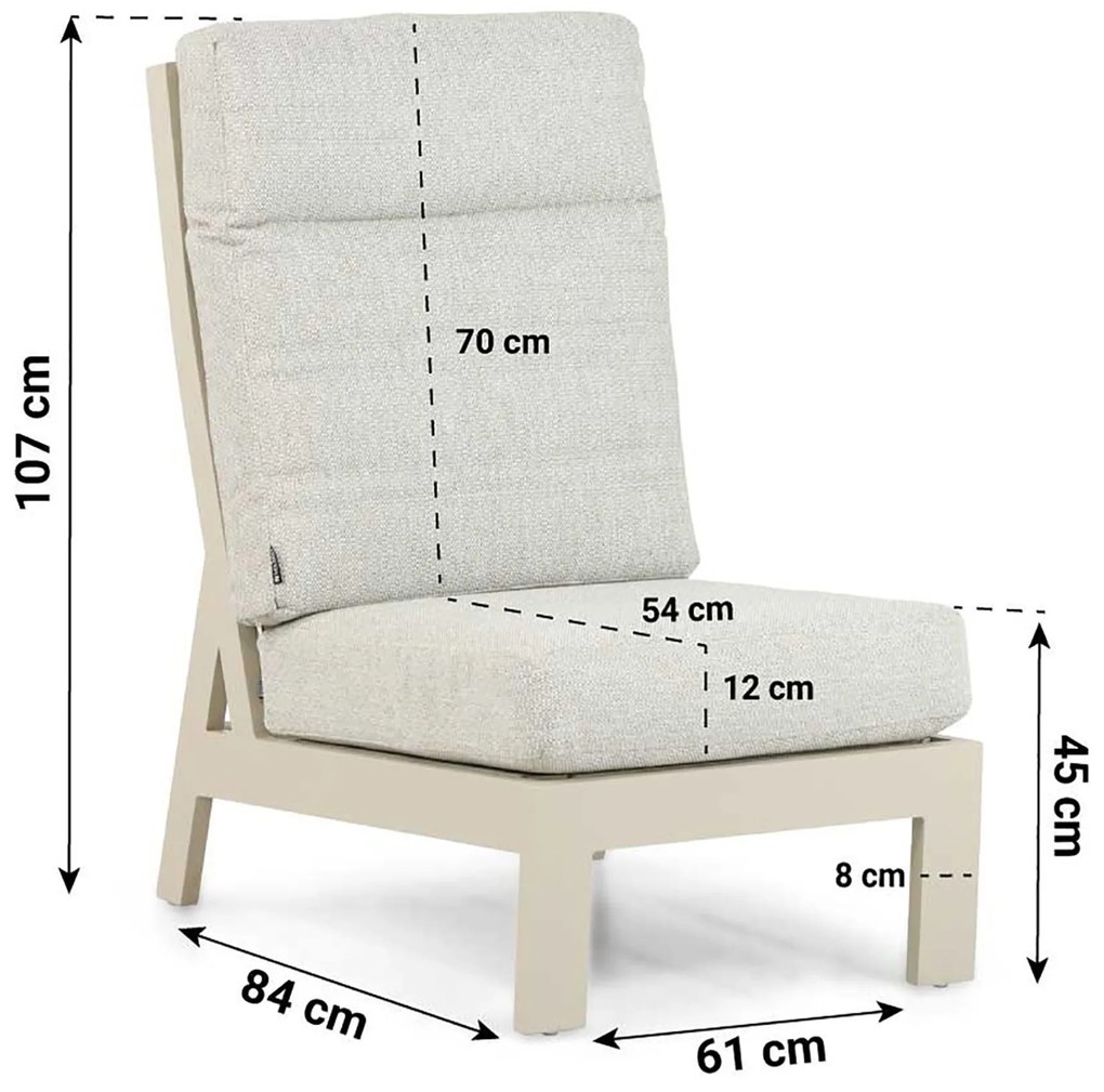 Hoek loungeset 6 personen Aluminium Taupe Lifestyle Garden Furniture Evora