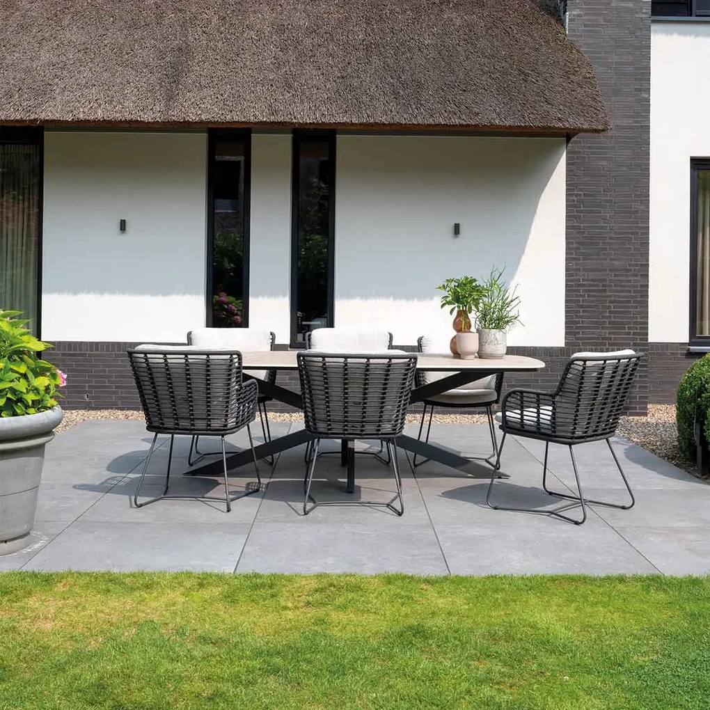4 Seasons Fabrice tuinset 7-delig - Prado tuintafel 240x105x75 cm