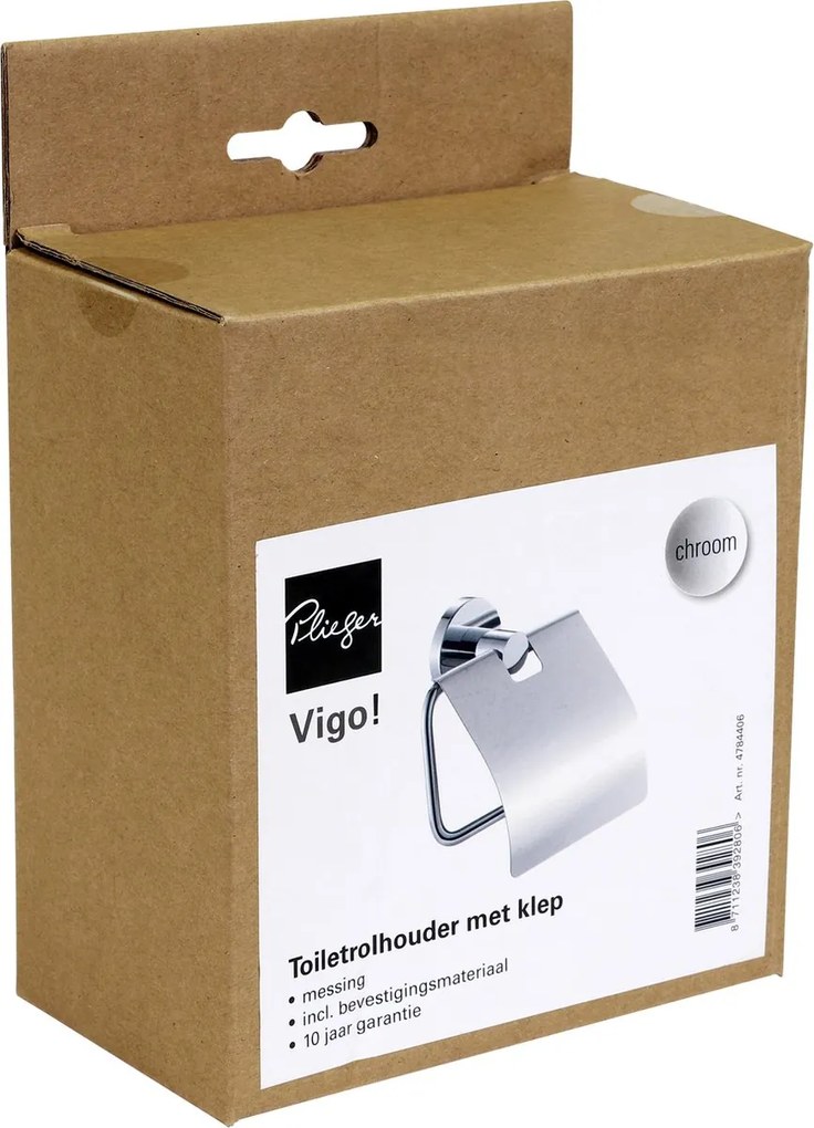 Plieger Vigo toiletrolhouder met klep chroom