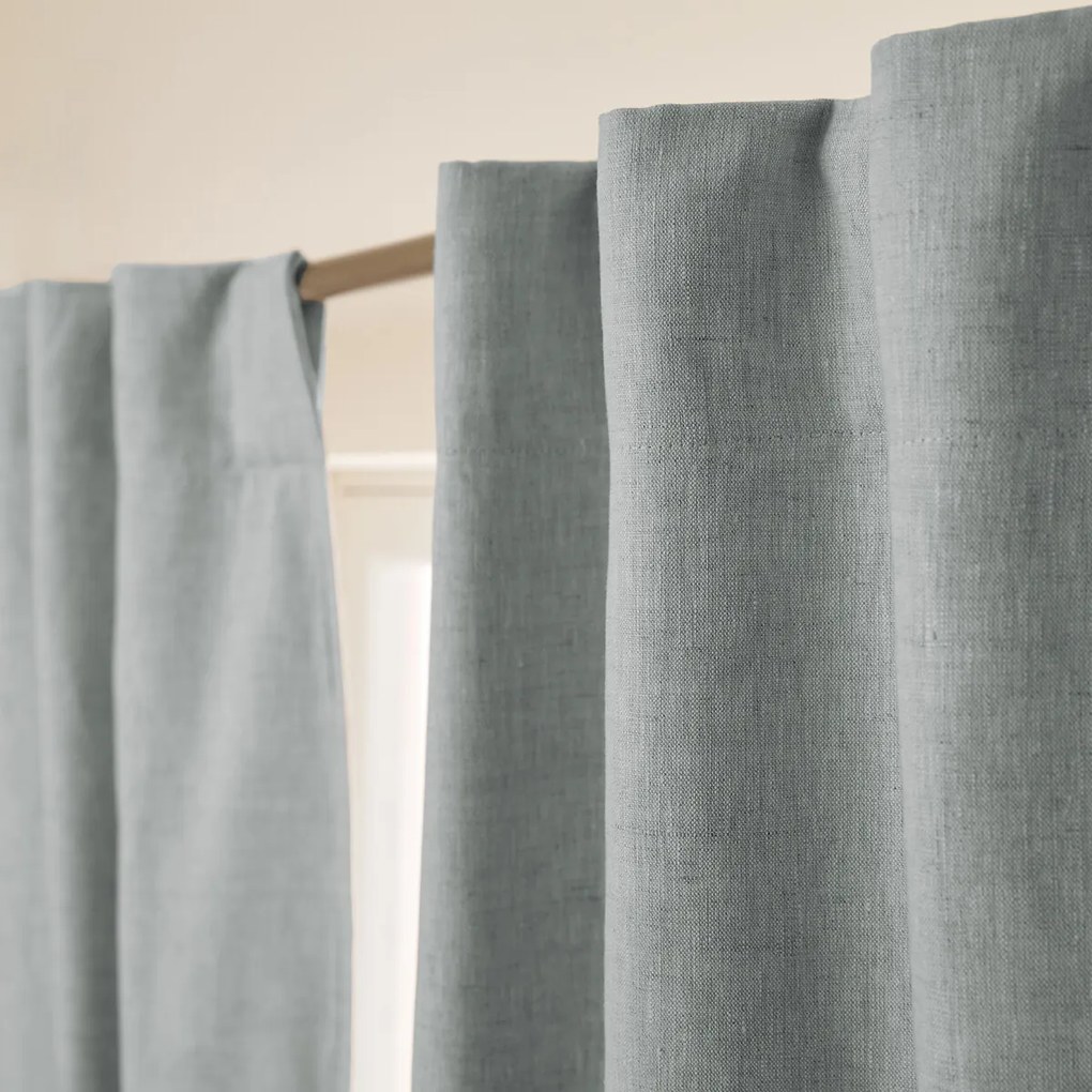 Verduisteringsgordijn van gewassen linnen, verborgen lipjes, Private