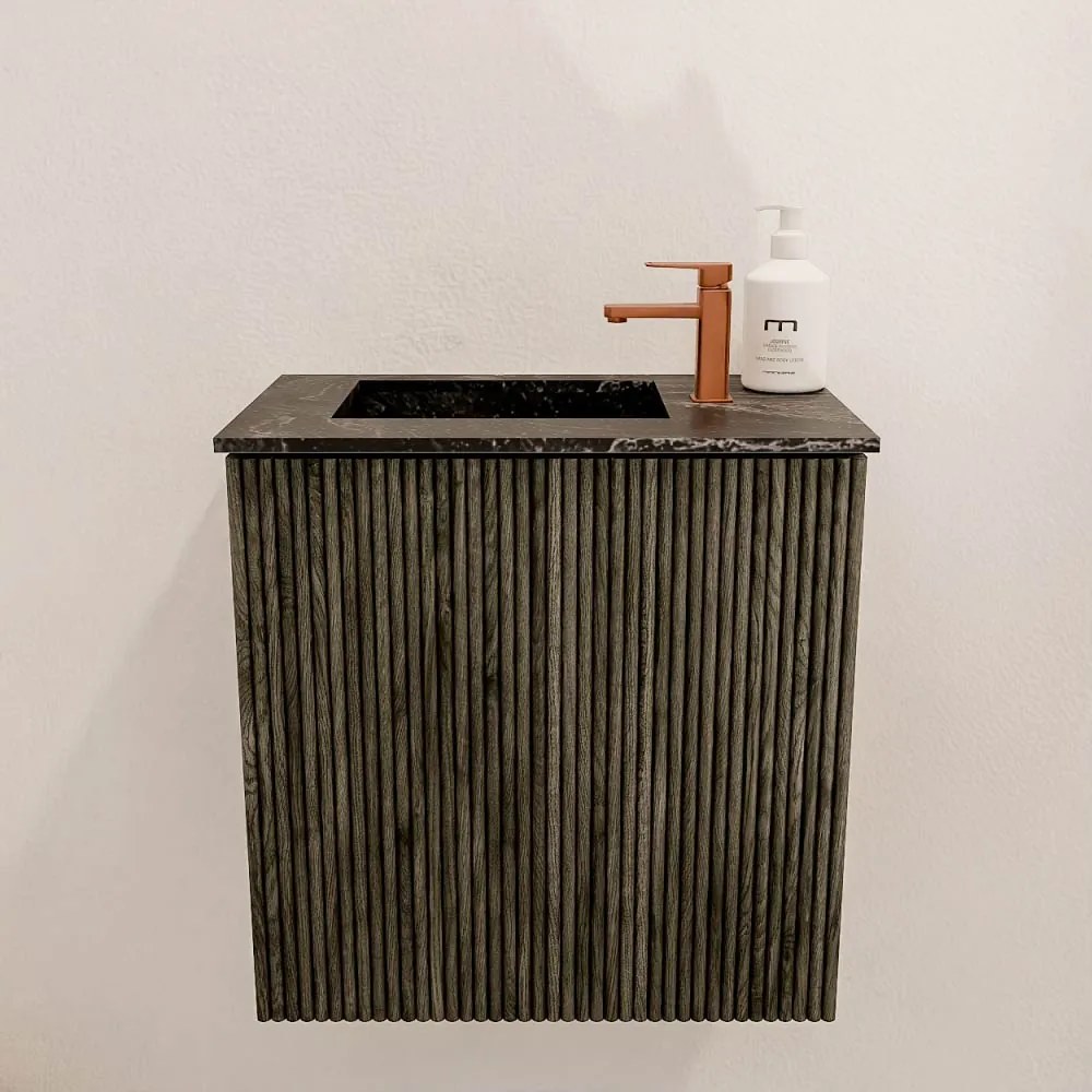 Mondiaz Joya DLux 40cm toiletmeubel shadow met wastafel faye links 1 kraangat lava