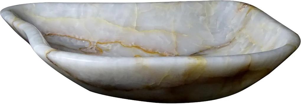 Witte onyx waskom | 39 x 52 x 11 cm