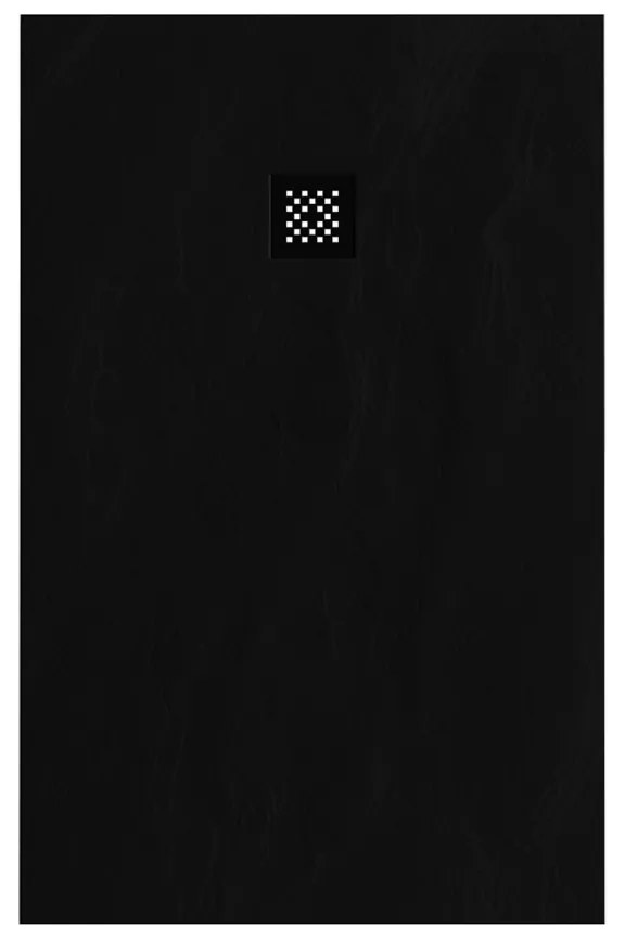 Brauer Asteroid douchevloer 90x140cm mineraalmarmer zwart mat