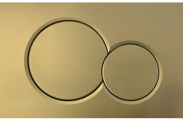 Saniclass bedieningplaat met dualflush frontbediening voor Geberit UP320 inbouwreservoir 24.6x16.4cm goud mat OUTLETSTORE 33768-101256