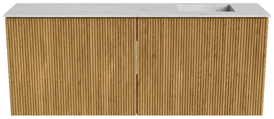Mondiaz Joya DLux 100cm toiletmeubel oak met wastafel faye rechts 1 kraangat opalo