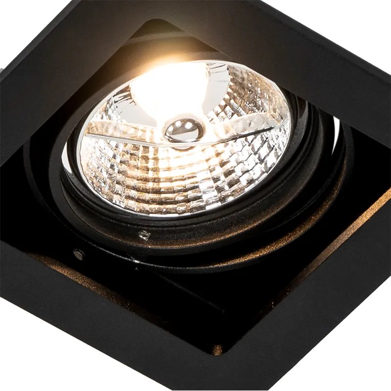 Set van 6 Vierkante inbouwspot zwart verstelbaar - Artemis 70 GU10 Binnenverlichting Lamp