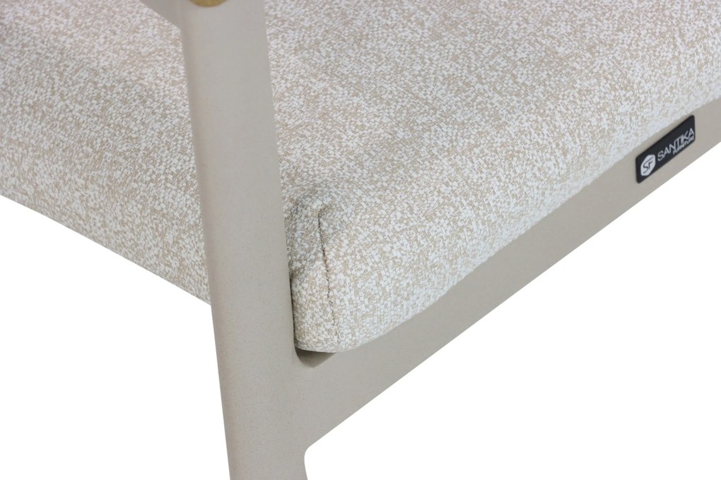 Tuinstoel stapelbaar Aluminium Taupe-naturel-bruin Santika Mind