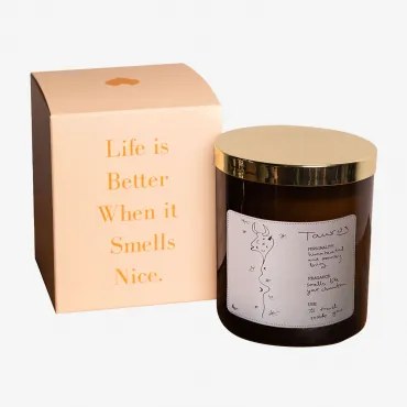 Aromatische Kaars 200 Gr Zodiac Collection Wit & Taurus - Sklum