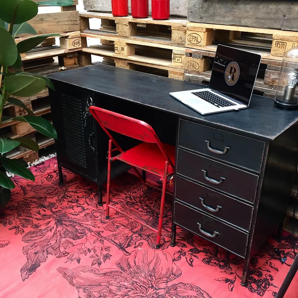 Rootsmann Vintage bureau | Zwart met slot