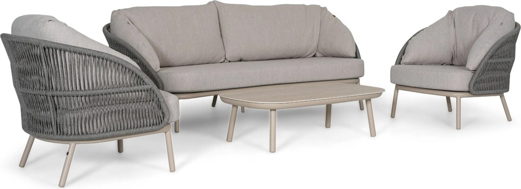 Stoel en Bank Loungeset 5 personen Rope Zand/Beige  Santika Furniture Santika