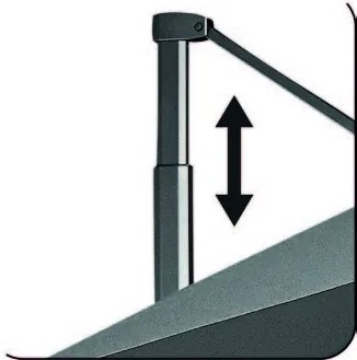 Platinum Challenger Telescope Zweefparasol premium - 3,5x3,5 - Manhattan grey met voet en hoes