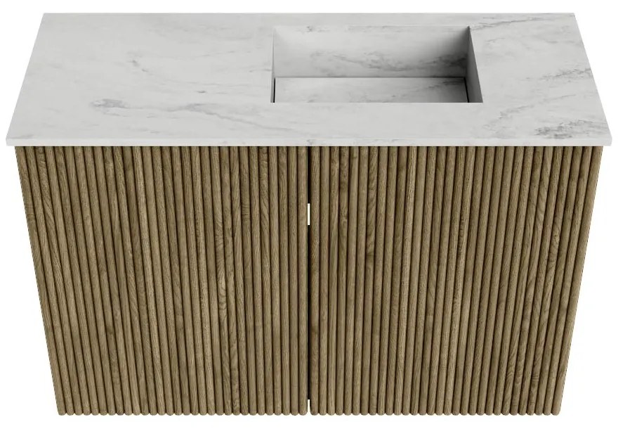 Mondiaz Joya DLux 60cm toiletmeubel dusk met wastafel faye rechts 1 kraangat opalo
