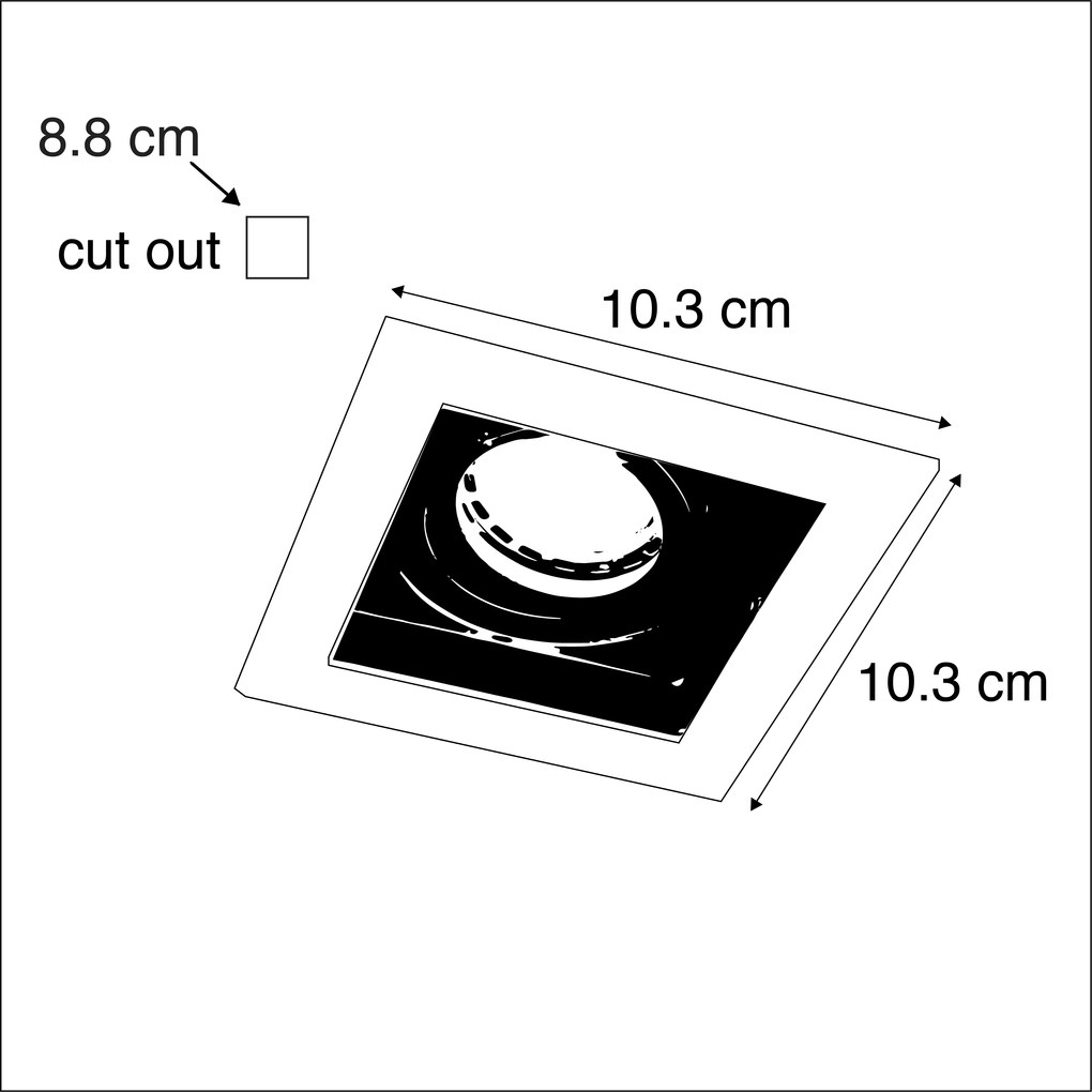 Smart inbouwspot wit incl. WiFi GU10 verstelbaar - Carree