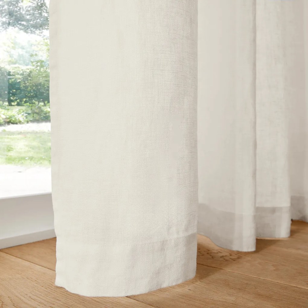Linnen schermgordijn, met aangerimpelde bies en wave, ELBA