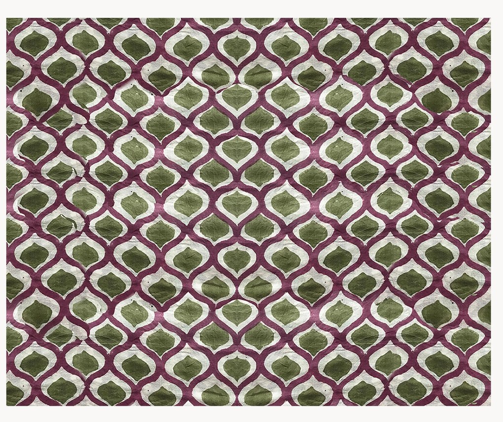 Handbedrukte katoenen placemats Azra, 4 stuks