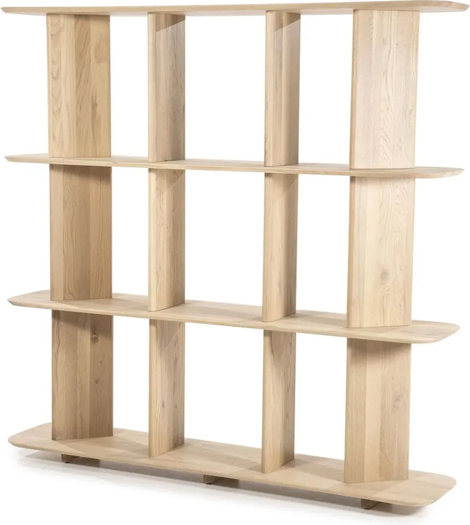 Open Wandkast Eikenhout Naturel - 180x40x180cm.