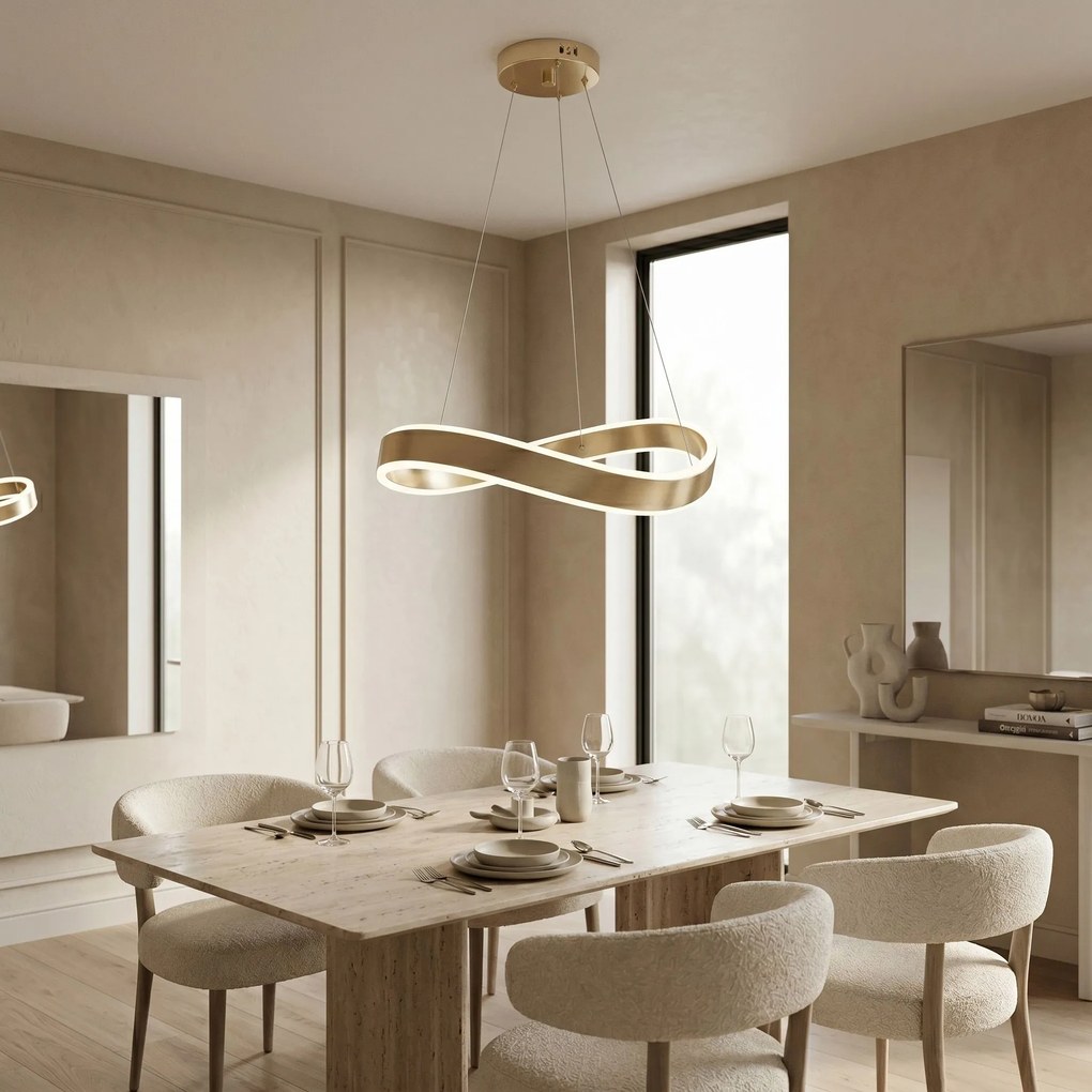 PLAFOND HANGENDE LAMP SWE067-CP 60cm BRUSH GOLD