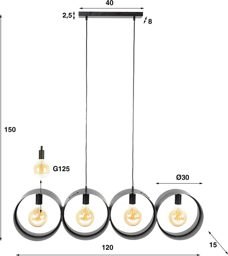Eettafel Hanglamp Rond Metaal Gaas