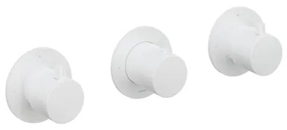 Hotbath Cobber afbouwdeel inbouw douche thermostaat met 2 stopkranen horizontale plaatsing mat wit CB7067EXTWH
