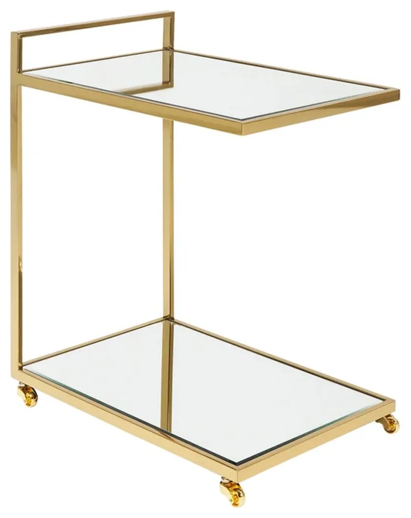 Kare Design Classy Gold Gouden Trolley Met Spiegelglas - 50 X 33cm.
