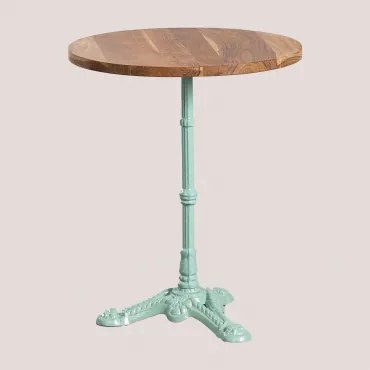 Azteca Ronde Barkruk Van Acaciahout Acaciahout - Paradijseiland Groen & Ø60 Cm - Sklum