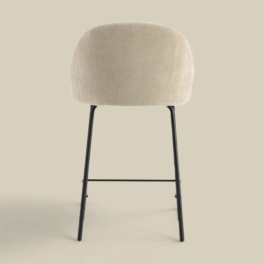 Barkruk Met Ronde Rugleuning Beige