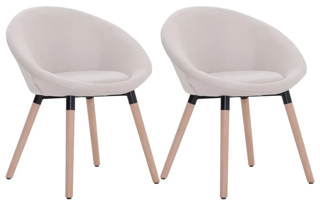vidaXL Eetkamerstoelen 2 st stof crème