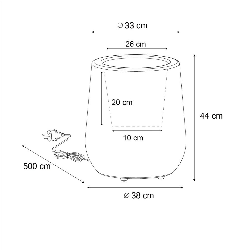 Buiten vloerlamp bloempot wit IP44 - Flowerpot Modern E27 IP44 Buitenverlichting rond