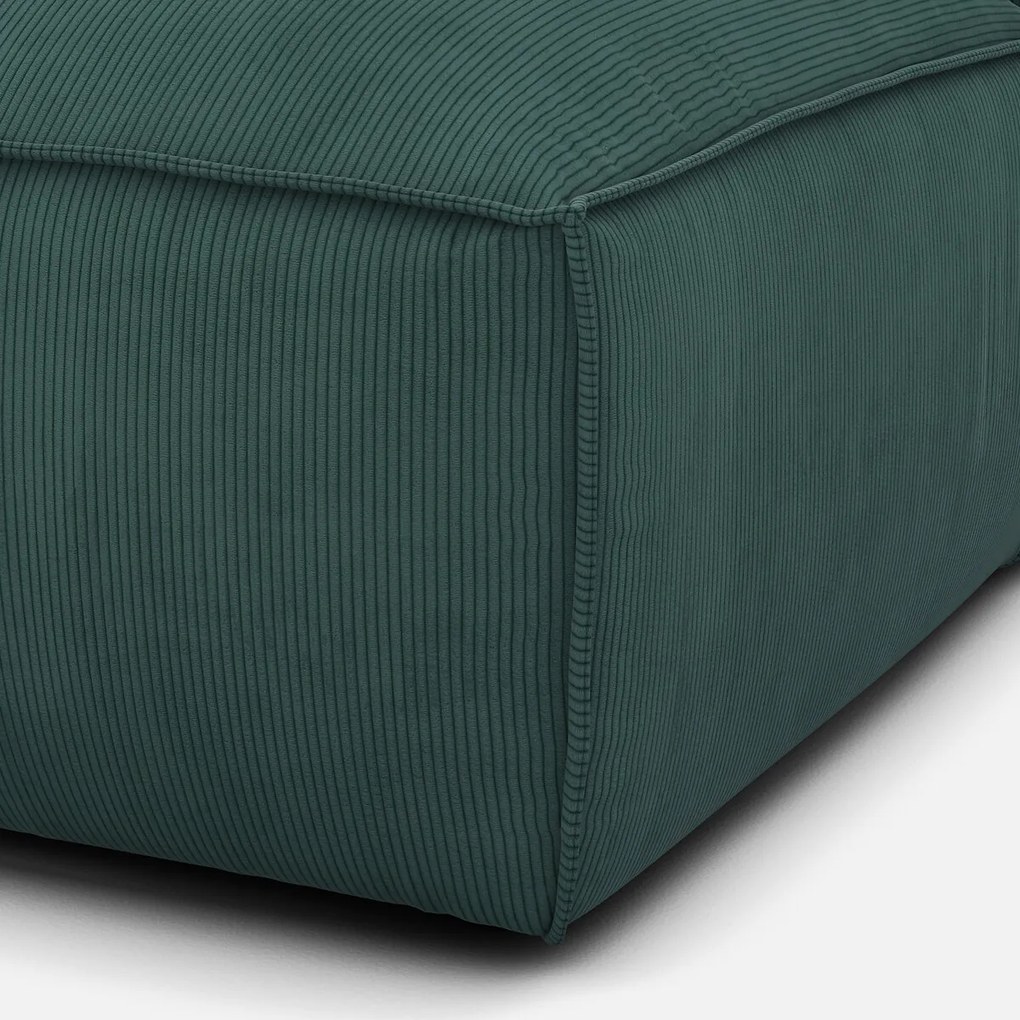 Links chaise longue-element voor modulaire bank, in ribfluweel, Seven