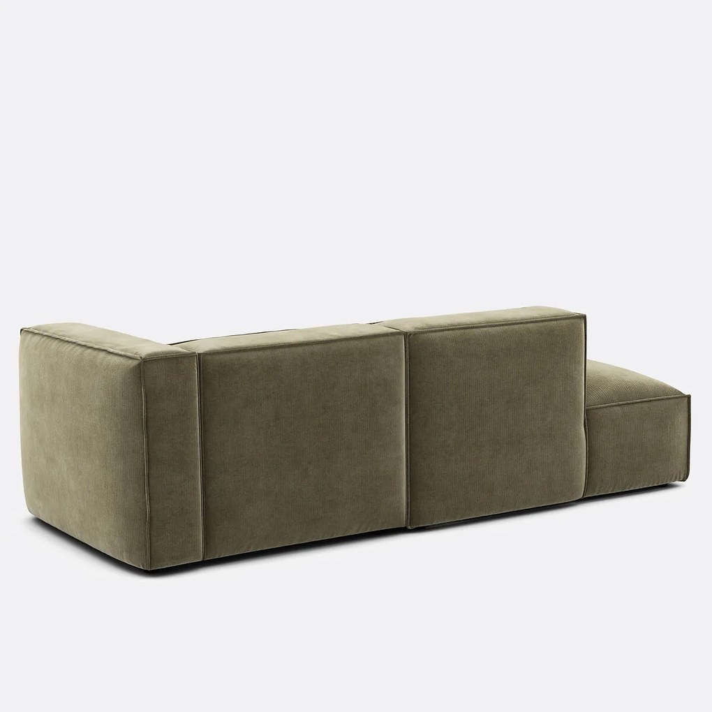 Rechthoekige bank in vintage ribfluweel, Seven