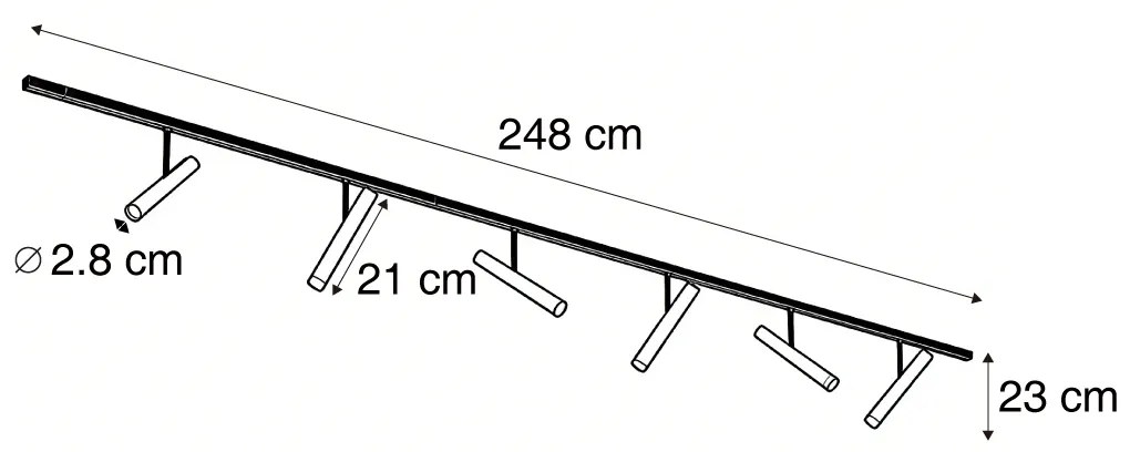 Modern railsysteem zwart met 6 Spot / Opbouwspot / Plafondspots beige 1-fase - Slimline Avery Modern G9 Binnenverlichting Lamp
