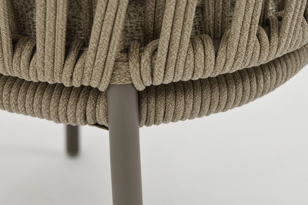 Tuinset Ronde Tuintafel 6 personen 158 cm Rope Zand/Beige Coco Viento/Trino